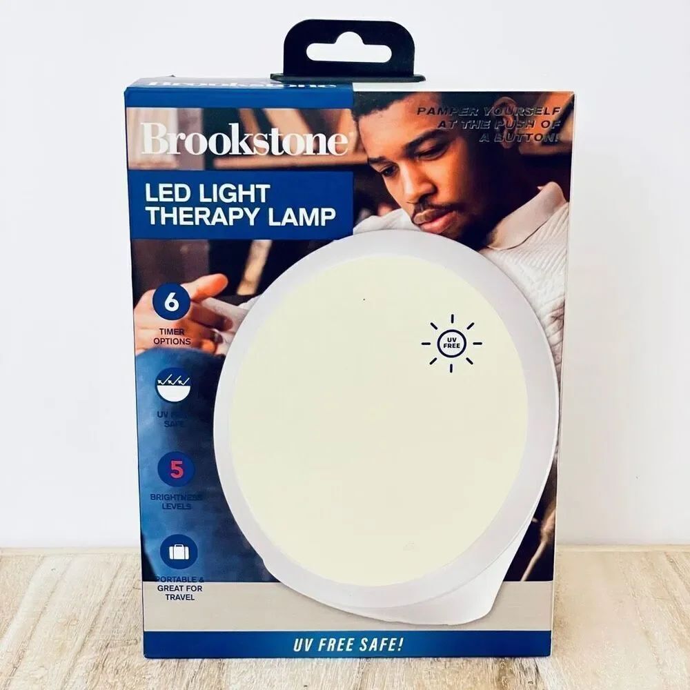 NWT Brookstone LED Light SAD Therapy UV Safe Timer 5 Brightness Levels 10000 LUX
